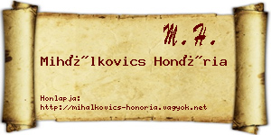 Mihálkovics Honória névjegykártya
